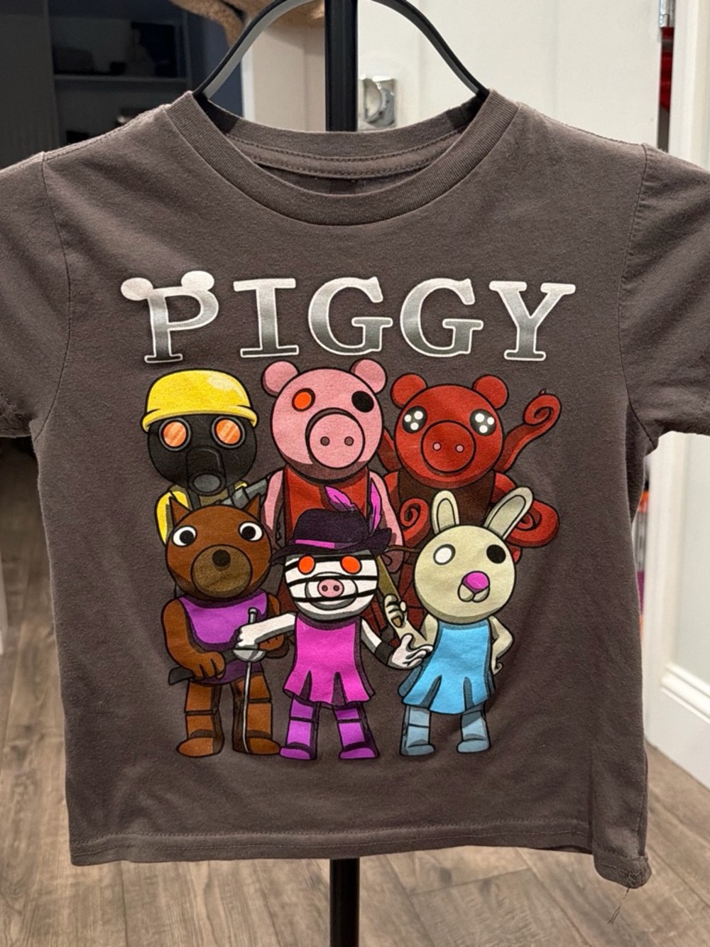 Piggy Character Graphic Tee for Kids - Brown